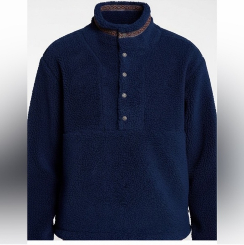 Alpine Design Women's 1/4 Snap Sherpa Pullover Vintage Blue Size S — image 2 of 8